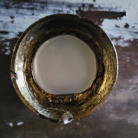 Vtg Stylebuilt Glass With Omolu Gold Tone Bow Base, Hollywood Regency - Picture 7 of 9